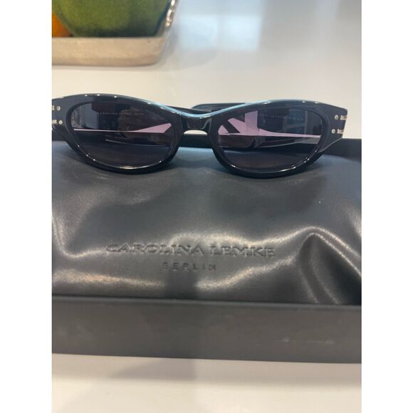 5.$359 Carolina Lemke Berlin Eyewear Baxa Black + Free Luxury Premium Case  NEW main image 9